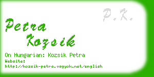 petra kozsik business card